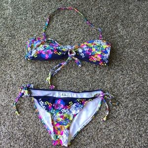 Blue floral bikini
